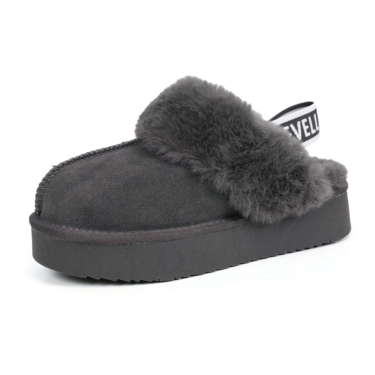 2411 Platform 2-Straps Fur Slipper Shoes