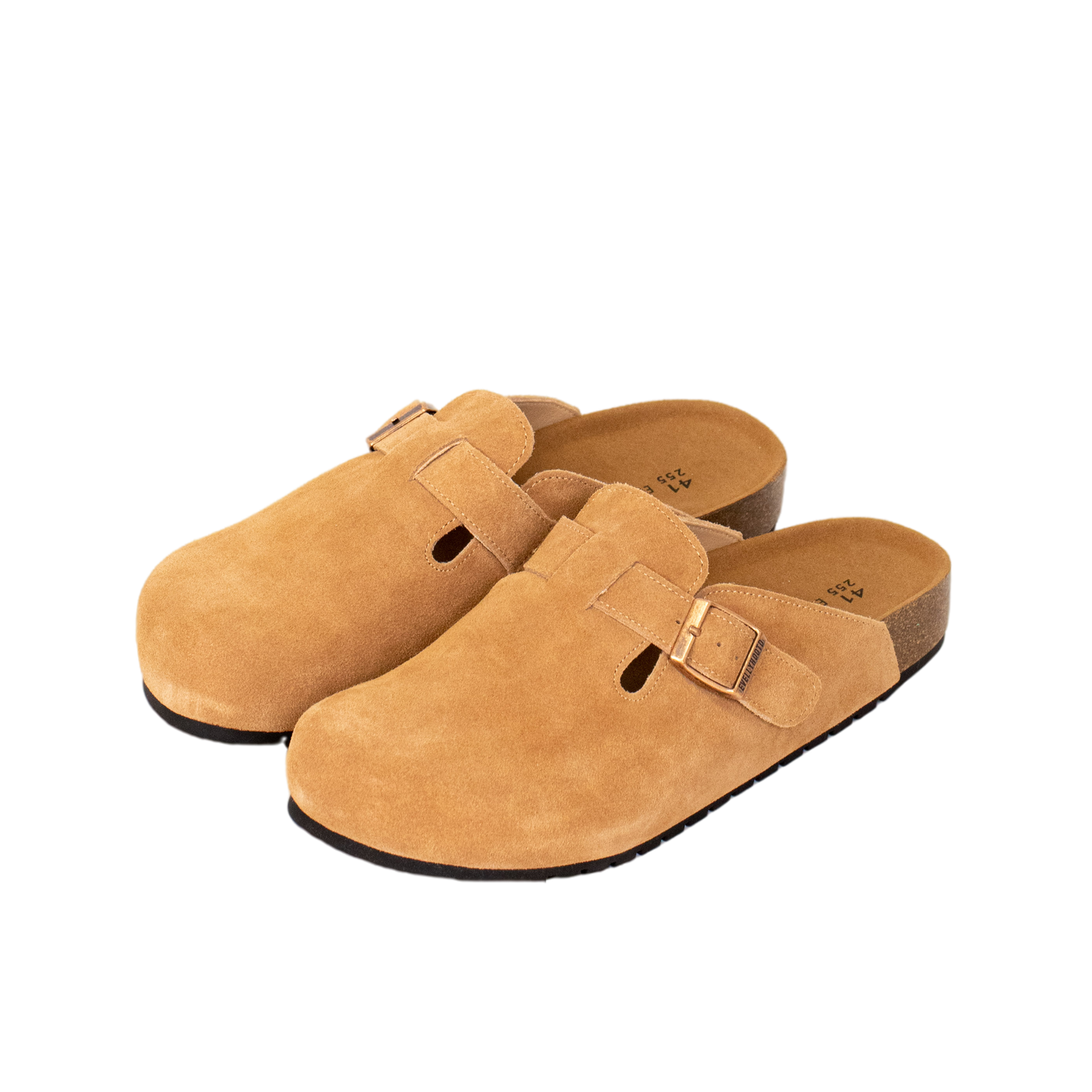 8555 Round Toe Suede Cork Clogs