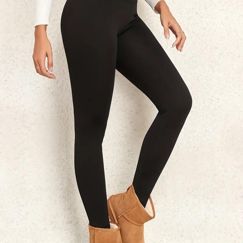 Hochdehnbare Leggings aus dickem Fleece 