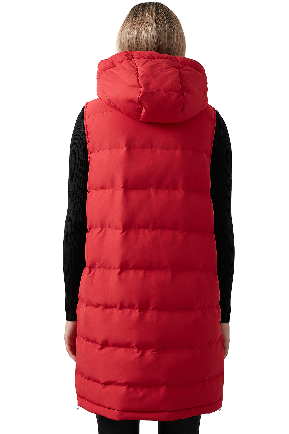 Removable Hooded Long Gilet Winter Puffer Vest